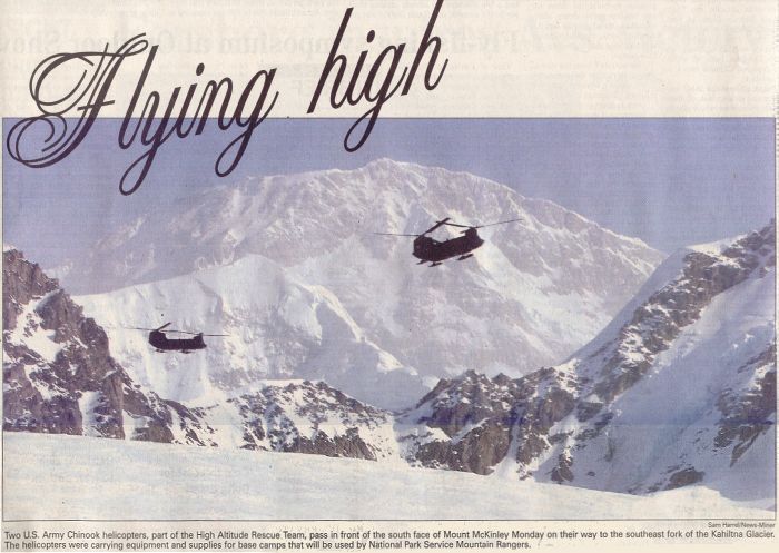 Newspaper article about the 2002 climbing season rescue training.