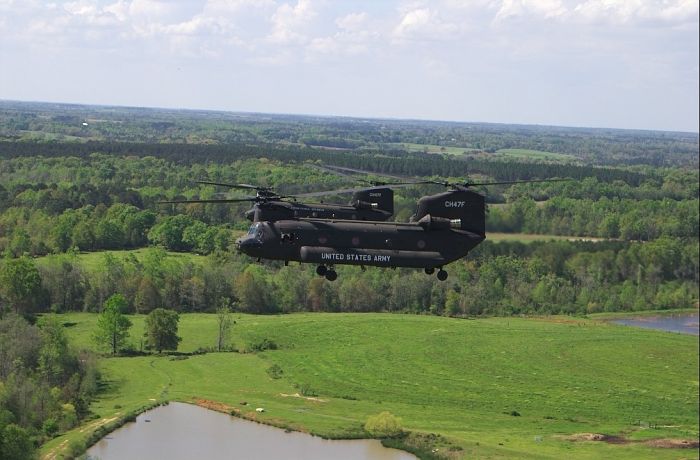 Boeing's only two CH-47F model Chinook helicopters.