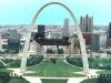 A Chinook over the Gateway Arch in St. Louis.