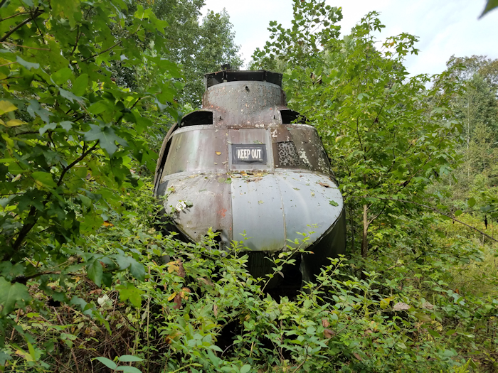 This September 2017 photograph shows 59-04986 sitting in the woods in a field north of Dahlonega, Georgia.