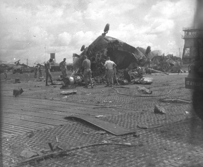 65-07969 after having crashed on the ramp at Camp Holloway. 65-07969 slung a Rotor Blade.