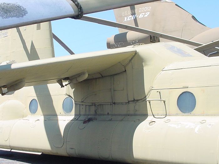 CH-47 Chinook 65-07992, a.k.a. the Boeing 347, at Fort Rucker, Alabama, 2 April 2004.