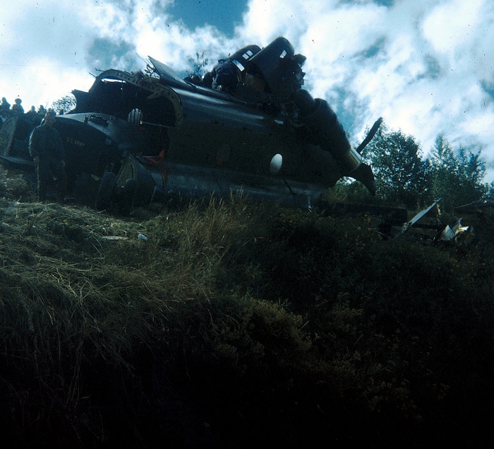 CH-47C Chinook helicopter 67-18512 at the crash site in Peru.