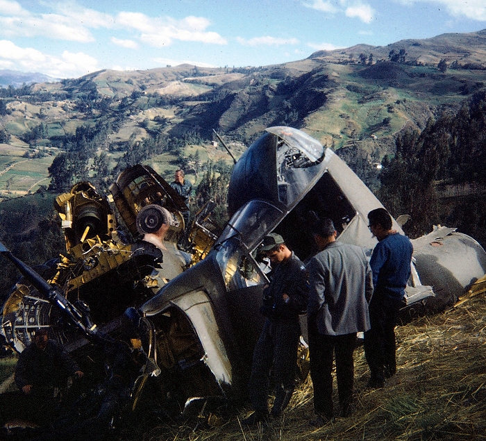 CH-47C Chinook helicopter 67-18512 at the crash site in Peru.