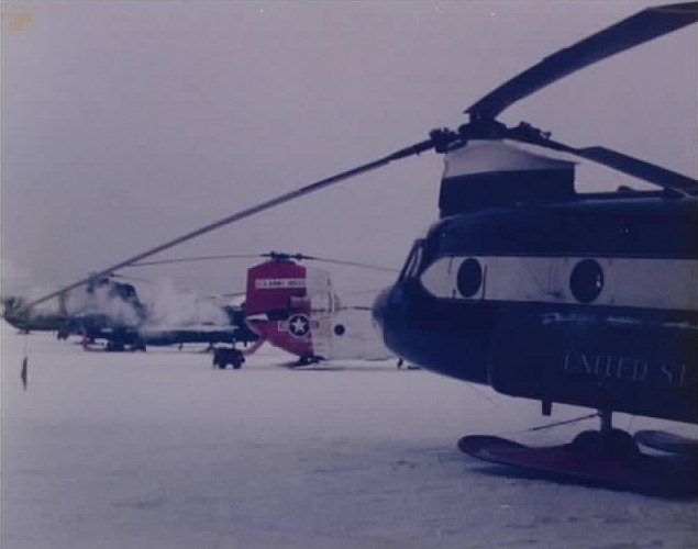 CH-47C Chinook helicopter 71-20949 in the cold of Alaska.