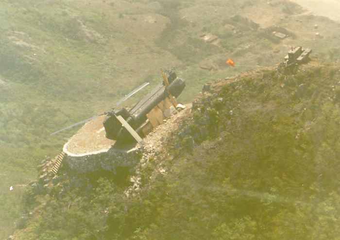 Boeing CH-47C Chinook 71-20955 stuck on a mountain in the Republic of Korea.