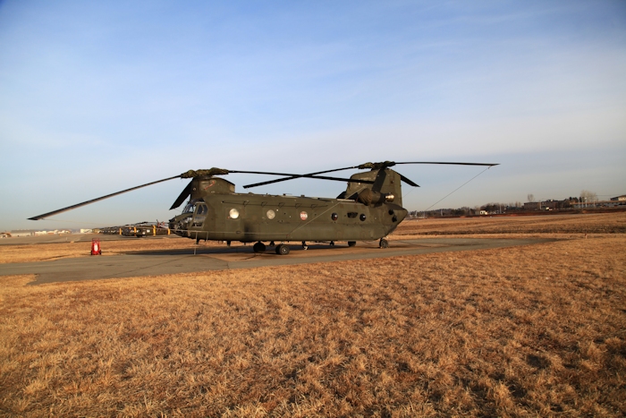 4 February 2014: 88-00093 resting on the ramp at Desiderio Army Airfield (RKSG or A-511), Camp Humphreys, Republic of Korea, as the D model fleet assigned to B Company - "Innkeepers", 3rd Battalion, 2nd Aviation Regiment, undergoes a Foreign Military Sale (FMS) to the Republic of Korea. The Korean government purchased the 14 aircraft assigned to the Innkeepers for approximately $3,000,000 each as is, with five spare GA-714A engines and some various parts.