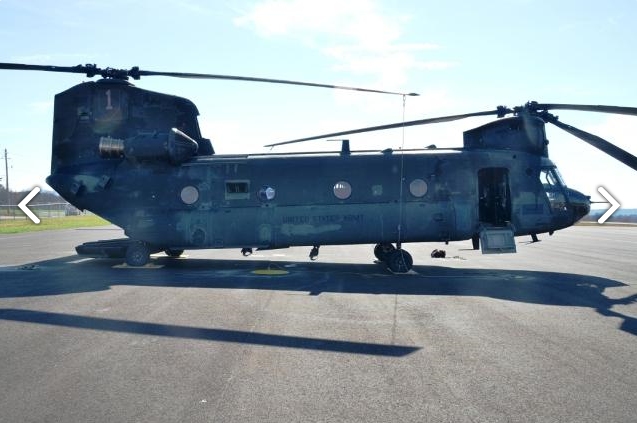 CH-47D Chinook helicopter 88-00109 sitting at Madison Executive Airport (KMDQ), Meridianville, Alabama, during the auction process as it went up for sale to the highest bidder on the commercial market.