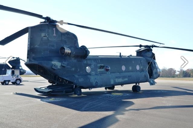 CH-47D Chinook helicopter 88-00109 sitting at Madison Executive Airport (KMDQ), Meridianville, Alabama, during the auction process as it went up for sale to the highest bidder on the commercial market.