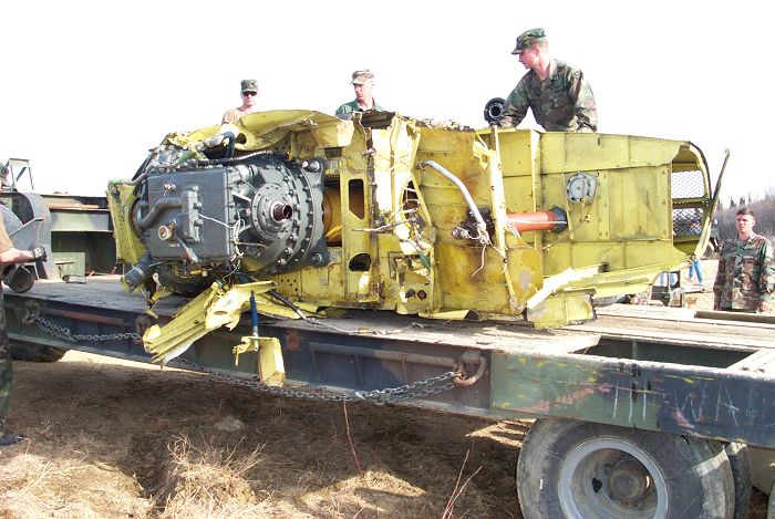 90-00183 at the crash site in Alaska.