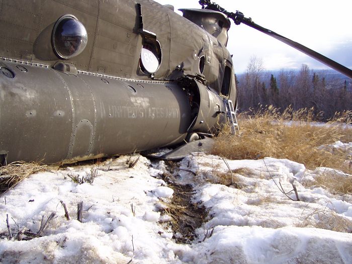 90-00183 at the crash site in Alaska.