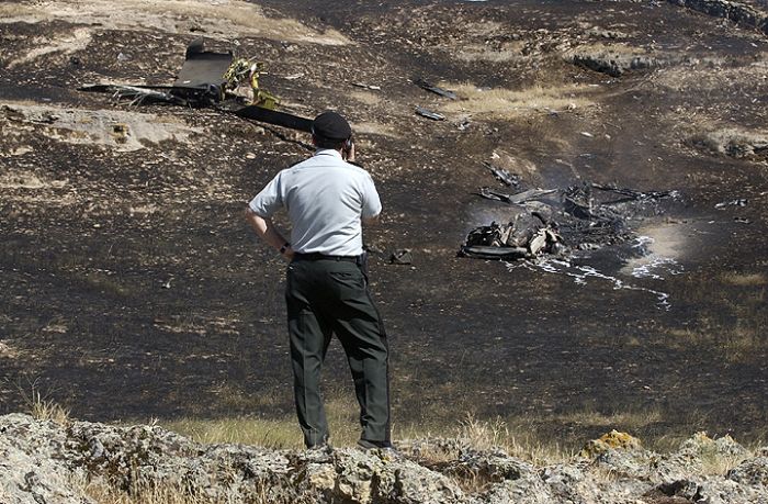 The crash site of Chinook 90-00195.