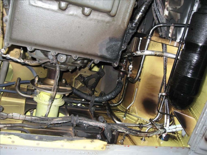 The result of the fire damage on 04-08702 caused by the electrical short.