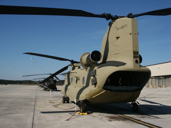 8 November 2007: Fort Rucker, Alabama receives it first F model Chinook helicopter - 04-08711.