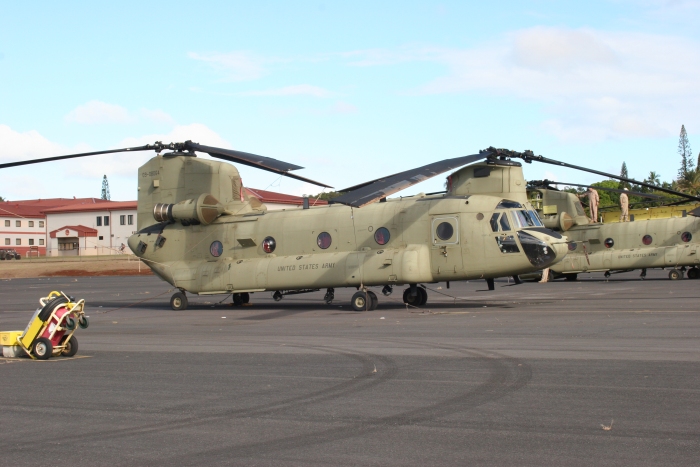 14 September 2011: CH-47F Chinook helicopter 09-08064 resting on the National Guard Ramp at Wheeler Army Airfield while assigned to the "Voyagers".