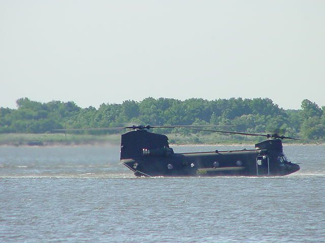 Taiwan CH-47SD Chinook 7305 conducting water landings.