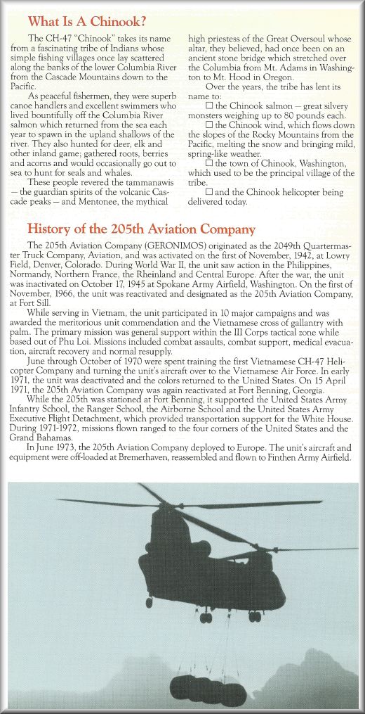 205th ASHC D model fielding pamphlet, Inside - Right, 6 November 1987.