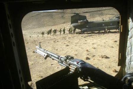 Princess Patricia's Canadian Light Infantry Battalion prepare to get on a Chinook helicopter.