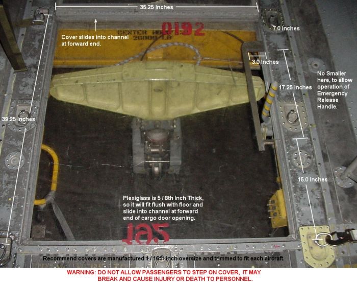 Center Cargo Hook Hole Plexiglas Cover.