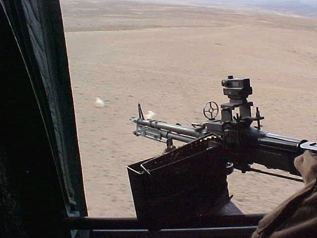 Looking outside through the Left Door Gunner position, just behind the avionics compartment which is aft of the cockpit.